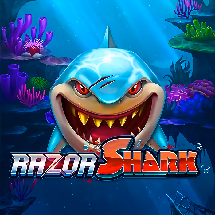 Razor Shark slot featuring ocean depths with mystery stacks and bonus rounds